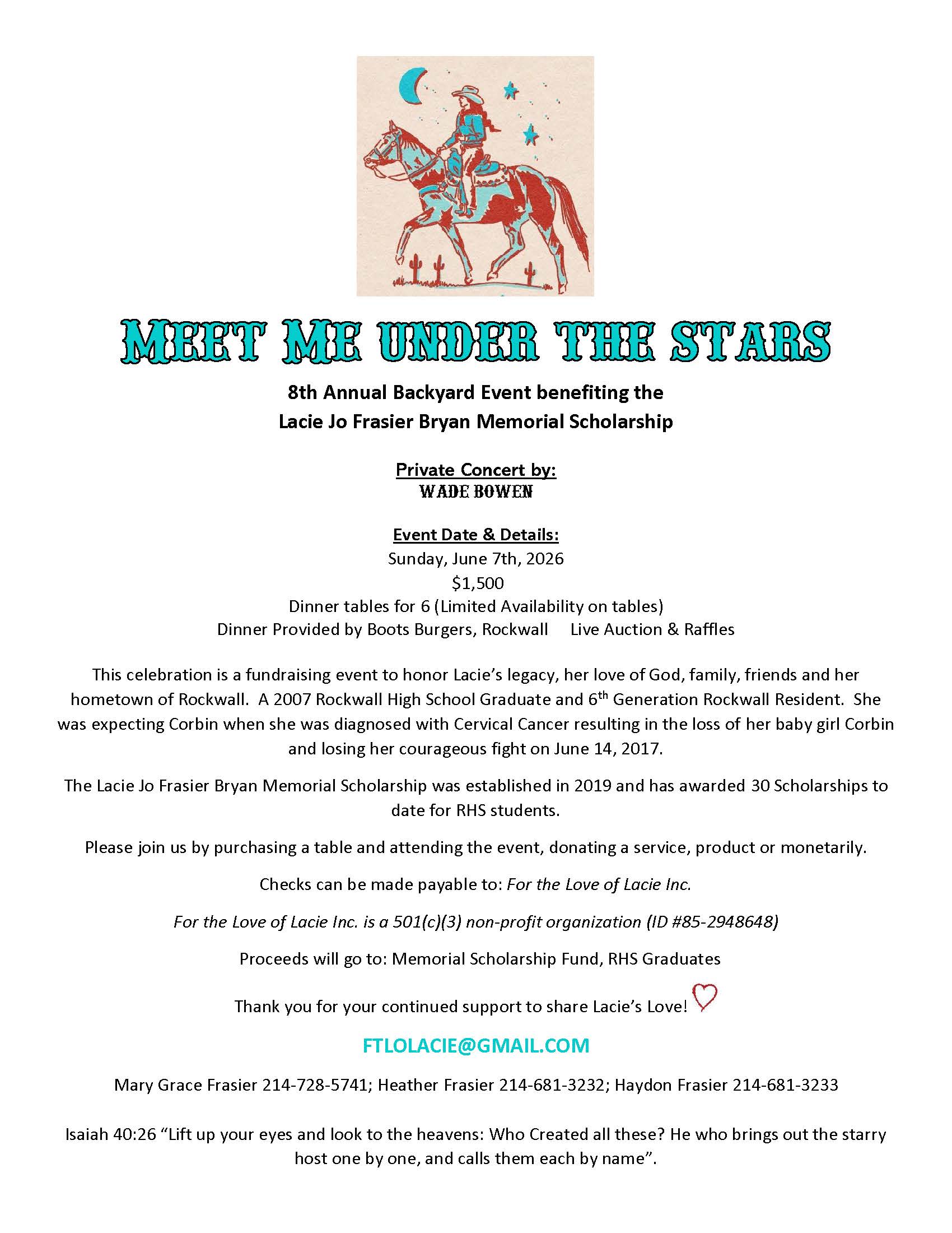 For The Love Of Lacie Meet Me Under The Stars